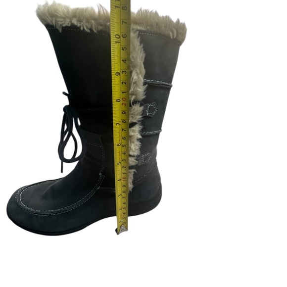 Earth Origins by Earth “Danielle” Black Suede Leather & Faux Fur Mid-Calf Boots - Picture 6 of 12
